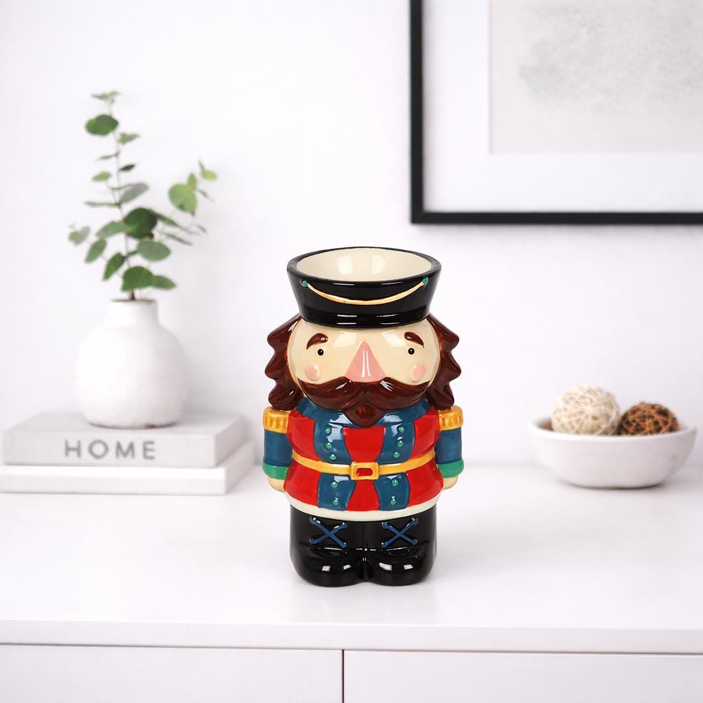Ceramic Nutcracker Oil Burner • Christmas Wax Melt Warmer