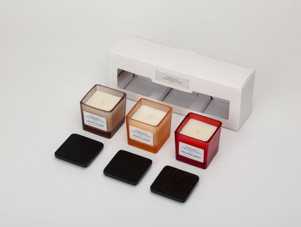 Square Trio Candles Gift Set 3 X 50g