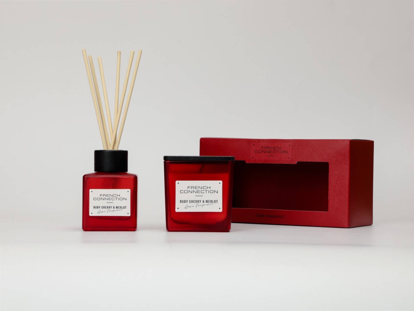 Square Cherry & Merlot Candle and Reed Diffuser Set