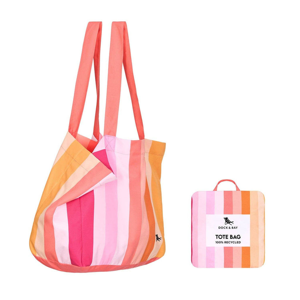 Dock & Bay Foldaway Tote Bags - Miami Sorbet: Medium (39x19cm)