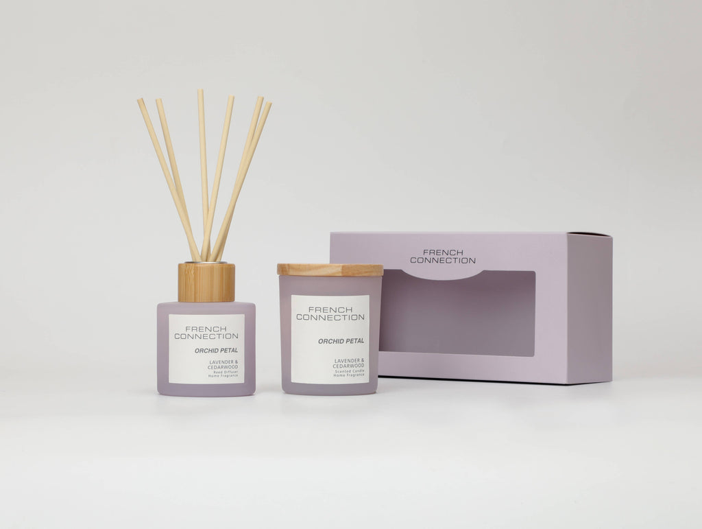 Pastel Orchid Petal Candle & Reed Diffuser Gift Set