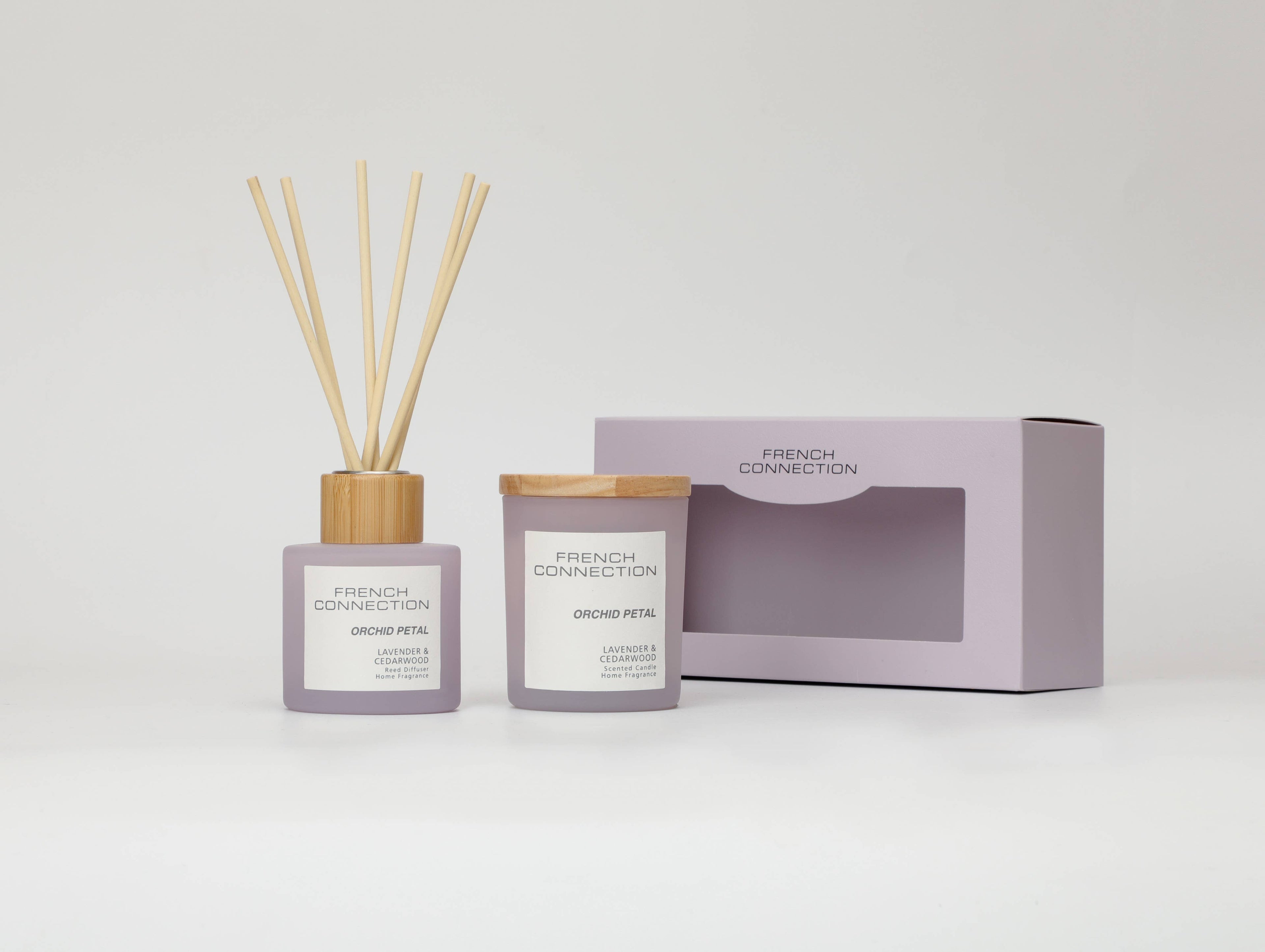 Pastel Orchid Petal Candle & Reed Diffuser Gift Set
