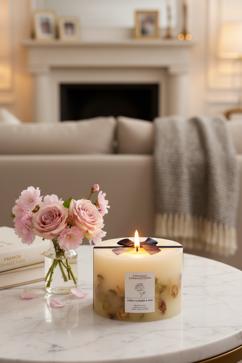 Cherry Blossom Rose Candle - Lifestyle Pinterest