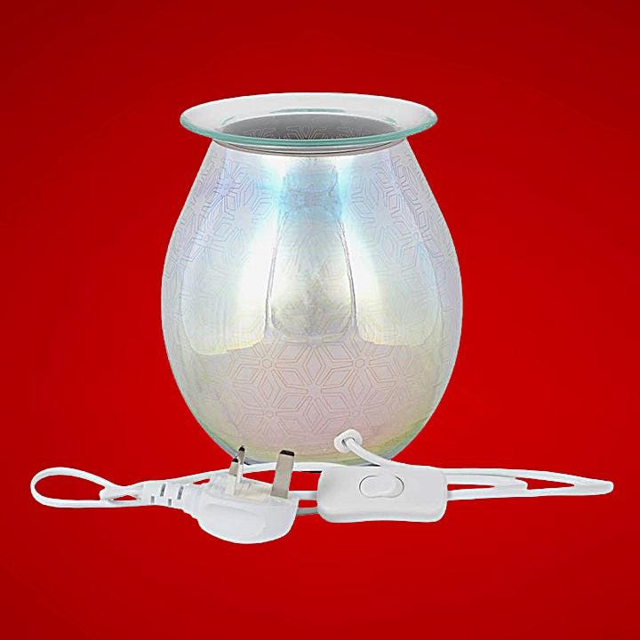 3D Geometric Flower Electric Aroma Lamp | Light Up Wax Melt Warmer | Glass Pattern Oil Burner Gift