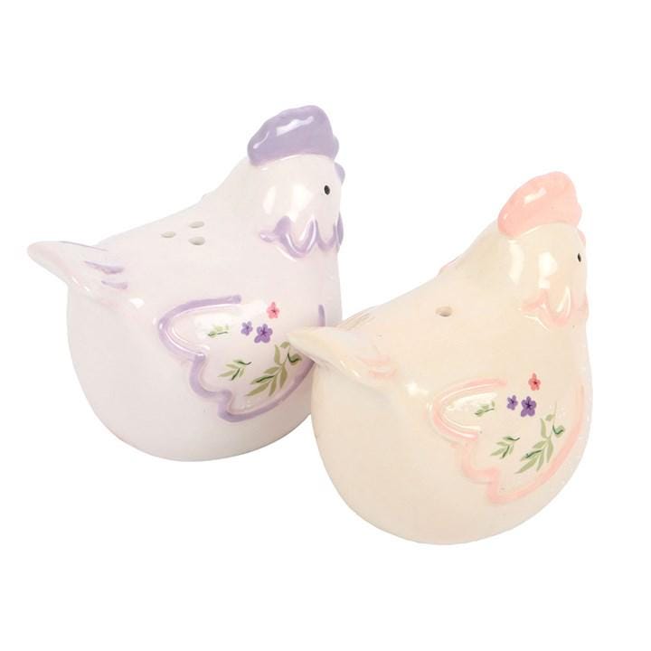 Hen Shaped Ceramic Salt & Pepper Shakers, Farmhouse Kitchen Decor, Chicken Tableware,  Kitchen Gift