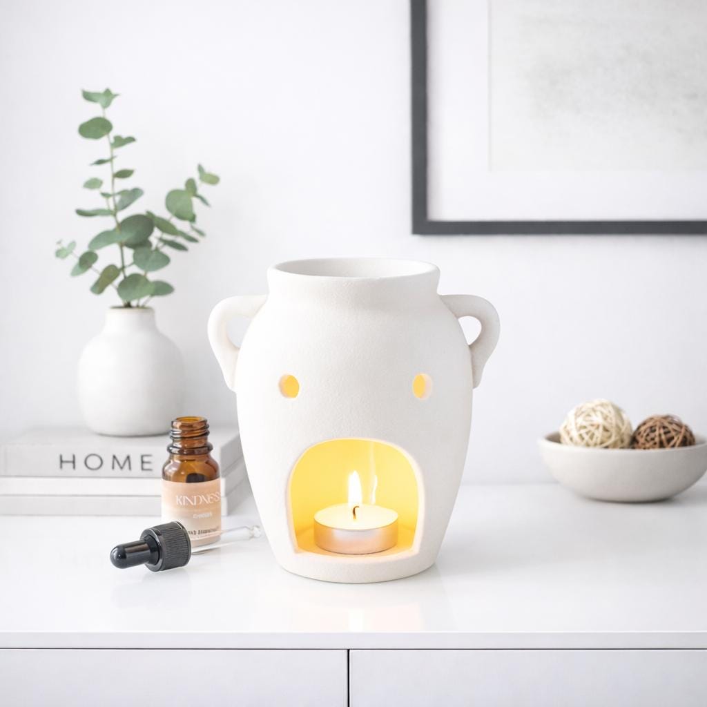 Vase Shaped Ceramic Oil Burner & Wax Warmer | Minimalist Home Fragrance Holder