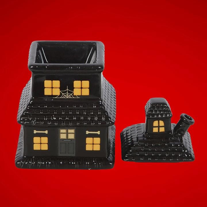 Black Haunted House Oil Burner & Wax Warmer