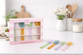 Set of 4 Pastel Glass Dessert Spoons | Colourful Ice Cream Spoons | Tableware Gift