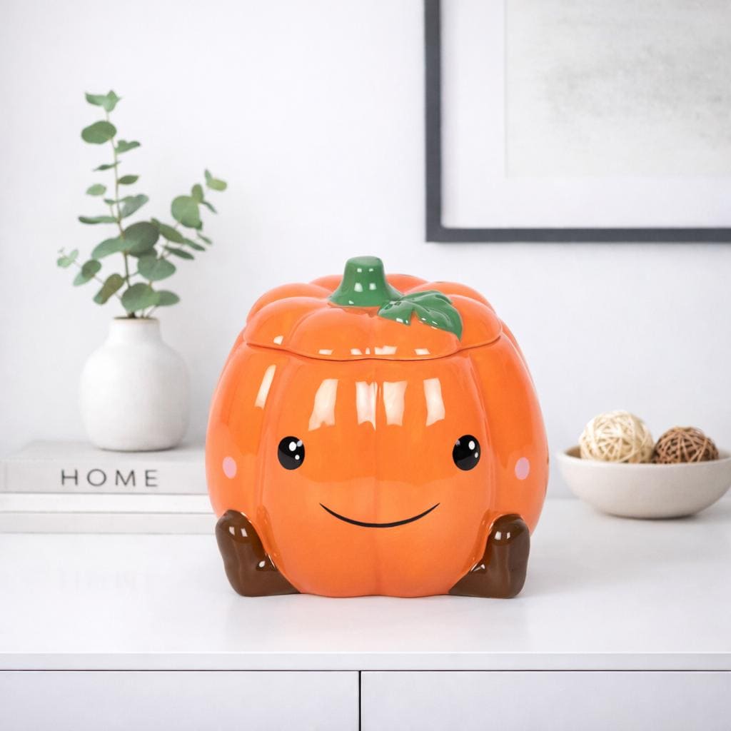 Smiling Ceramic Pumpkin Oil Burner & Wax Melter |  Autumn Home Fragrance Burner |