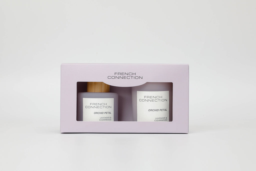 Pastel Orchid Petal Candle & Reed Diffuser Gift Set