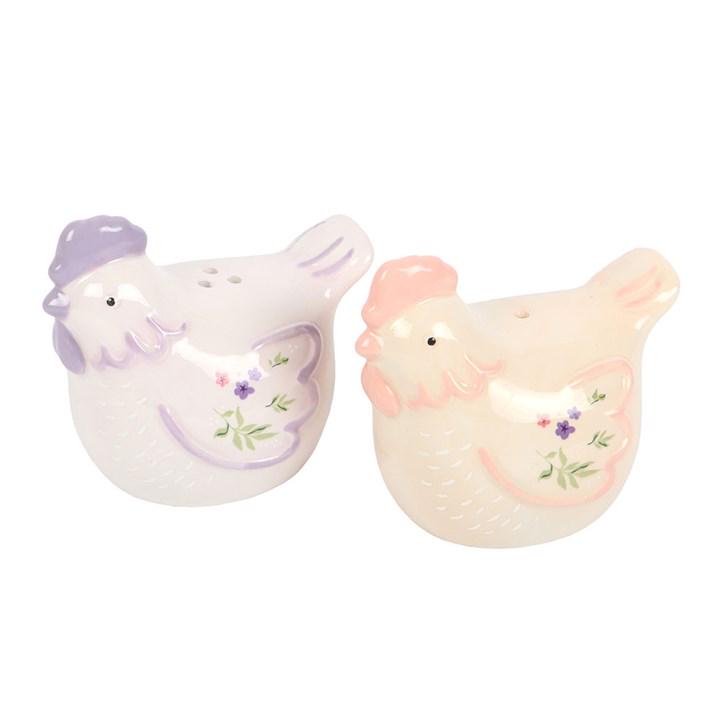 Hen Shaped Ceramic Salt & Pepper Shakers, Farmhouse Kitchen Decor, Chicken Tableware,  Kitchen Gift